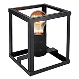 GLOBO LED Tischlampe Tischleuchte Beistellleuchte Wohnzimmerleuchte Nachttischlampe, ON/OFF Schalter, Metall schwarz, 7W 630lm warmweiß, H 20 cm