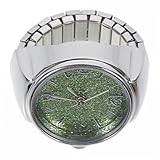 NUOBESTY Runde Digitale Ringuhr Damen Herren Modisch Elastisch Quarzuhr Fingeruhr Schlicht Elegantes Design Festival