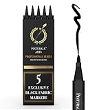 Pinturale Arts 5 Textilstift Schwarz | Textilstifte Waschmaschinenfest Schwarz Für Stoff, Textilien, Kleidung, Schuhe
