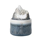 Tischbrunnen Büro Hause Keramik Wigwam Fließende Wasser Zyklus Ornamente Kleine Desktop Brunnen Wasser Funktionen Ziehen Reichtum Zimmerbrunnen(Blue)