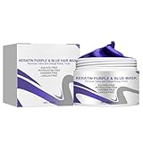 Boxiatil Haarmaske für trockenes und blondiertes Haar, Vitamins Keratin Haarkur Silber Haar Maske, Haarmaske für blondes, blondiertes oder gesträhntes Haar, Neutralisiert Gelbstich