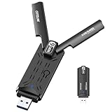 COTDLNK AXE5400 WLAN Stick für Desktop/Laptop/PC, USB 3.0 WLAN 6 Adapter für Windows 10/11, WiFi Dongle Tri-Band 2.4G/5G/6G, OFDMA MU-MIMO und WPA3 Verschlüsselung