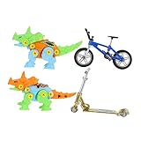 ibasenice 1Satz Mini Finger Fahrrad DIY Dinosaur Modell Für Finger Scooter Und Zubehör Für Kreative Bastelstunden Und Finger Sportspiele
