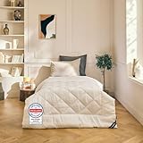 DREAMWAY - Microfaser-Bettdecke 135x200 cm - Leichte Sommerbettdecke mit Polyesterfüllung - 150gsm - Öko-Tex-Zertifikat - 1 Person - Anti-Knötchen-Design - Waschbar bei 60°C