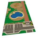 BrickMaps 32537001 - City - Zoo - Wegplatte Spielmatte für LEGO - Format gleich 3x7 LEGO Bauplatte
