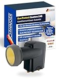 SCHWAIGER Quattro LNB digital Sun Protect I Low Noise Blockconverter für 4 Teilnehmer mit Multischalter I extrem wetterfest & geeignet für Multifeedanlagen I für störungsfreien SAT-Empfang I anthrazit