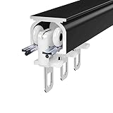 Ceiling or Wall Mount Curtain Tracks 6M Flexible Room Divider Curtain Rods Aluminum Alloy Rail Set with Roller Hooks Easy Installation for Curtains