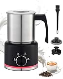 Automatischer Milchaufschäumer Elektrisch 4-in-1, 650ML Edelstahl Milchschäumer, Spülmaschinenfest, Auto-Abschaltung, Abnehmbares Leiser Milchwärmer für Heißen & Kalten Milchschaum, Latte, Kakao