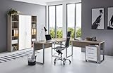 Büromöbel Arbeitszimmer Komplett Office Edition in Soma Eiche/Weiss Matt (Set 3)