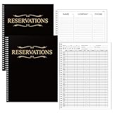 Marspark Reservierungsbuch für Restaurant, 120 Tage, Tisch-Dinner-Reservierungen, 21,6 x 27,9 cm, flaches Aufzeichnungsbuch, schwarzes Tischbuch, Spiralreservierungsprotokoll für Restaurants, Cafés