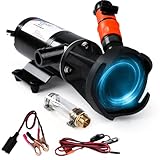 MotorMinds 45LPM 12GPM Wasserpumpe, Abwasserpumpe Selbstansaugend Geräuscharm, 12V Druckwasserpumpe für Marine Boot RV Toilette Landwirtschaftlich