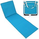 Koopman Strandmatte mit Rückenlehne Farbwahl Liegematte 157 x 52 cm Strandliege Sonnenliege Strand Liege (Blau)