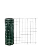 Garmix Gartenzaun Maschendraht Gitterzaun Wildzaun Schweißgitter Grün 25m 5x10cm 2,00mm (80 cm)