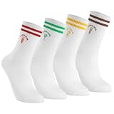 4 Paar Aperol Socken Tennissocken Damen & Herren 39-42 Sportsocken Weiß Socken mit Streifen Aperol Motiv Baumwollesocken für Sport Tennis, Lustige Geschenkidee für Aperol-Liebhaber