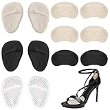 Vicloon Ballenpolster Vorfuß, 6 Paar Fersenpolster Schuhe High Heels Einlagen, Vorfußpolster Ballenschutz Fuß Fußballenpolster für Sandalen High-Heels Geleinlagen Vorderfußpolster Anti-Rutsch