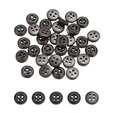 QUARKZMAN 80Stk Holzknöpfe 9mm (3/8') 4-Loch Runde Holz Nähen Knöpfe Handwerk Für Nähen DIY Handwerk Kleidung Dunkelbraun