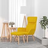 Myheimly Relaxsessel, Sessel mit Armlehne, Fernsehsessel für Wohnzimmer, Polstersessel Lesesessel Relaxstuhl mit Metallrahmen, Samt Relaxsessel Senfgelb,Mit Fußablage