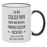 geschenke-fabrik.de Tasse mit Spruch/Schriftzug Ich bin stolzer Papa... 330 ml als Geschenk zum Geburtstag, Vatertag oder zu Weihnachten