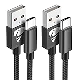 USB C Kabel, [2 Stück 2m] 3.1A Ladekabel USB C Nylon Typ C Schnellladekabel USB auf USB C Kabel für Samsung Galaxy S25 S24 S23 S22 Ultra S9 S8 A55 A54 A52 A51,Note 10,iPhone 16 15,Huawei,Google Pixel