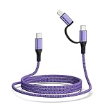 USB C Multi Ladekabel 2 in 1 [1.83M] für iPhone 15 16 Pro Max Plus, Samsung Galaxy S24/S23, Lightning Kabel für iPhone 14 13 12 11 - USB C und Lightning Anschluss