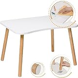 PlayPals Furniture Kindertisch aus Holz, Kinder Tisch Kinderzimmertisch weiß, 52 x 70 cm, weiß, Selbstbau, hohe Qualität, natürliche Kindersitzmöbel, Kleinkindtisch - Kleiner Tisch