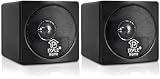 Pyle Regallautsprecher- Paar, Passive Lautsprecher, Bookshelf Speakers, 2x- Lautsprecher Boxen, Für Heimkino Stereo Surround-Sound, Wandlautstärker als Standlautsprecher, 100Watt, Mini, 7.6cm, Schwarz