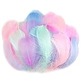AOOTE Bunte Federn,100 Stück Bastelfedern,6~12cm,Weich Federn,Deko Federn,Flaumfedern,Feder Handwerk für DIY Ohrring,Kopfschmucksfedern,Traumfänger,Hochzeit,Ostern,Weihnachten