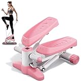 Mytrix Pink Stair Stepper für Übungen, tragbare Mini-Stepper mit Widerstandsbändern, LCD-Anzeige (330LB) für Kalorien, Aerobic-Fitness-Steppmaschine für das Training zu Hause im Büro