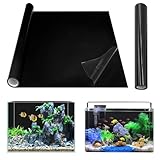 Gohytal Aquarium Poster, 200x40cm PVC Statisch Haftender Aquarium Hintergrund Schwarzer Generisch Aquarium Rückwandfolie Selbstklebende Folie Vinyl Hintergrund für Aquarium Rückwand Terrarium Rückwand