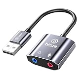 biaze Y65 Externe Soundkarte USB Adapter Audio Stereo Adapter External Sound Card für Computer, PS5, PS4, USB Kopfhörer und Mikrofon