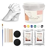 Plateau ELK Gips Handabdruck Set Paare – 3D Gipsabdruck Hände Paar – Partner und Pärchen Geschenke für Frauen und Männer für Valentinstag Hochzeitstag, Jahrestag Geschenk für Sie und Ihn