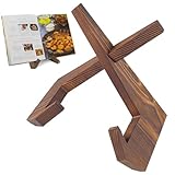 MeoZynxadril Kochbuchhalter, Buchständer aus Holz, Kochbuchständer, Buchhalter Rezepthalter, Rezepthalter für Küche, Faltbar Leseständer, für Millimeterpapier, Notenblättern, Zeitschriften