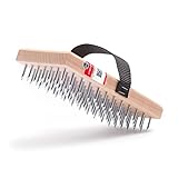 COMENSAL® Putzkratzer 195x85 mm - Edelputzkratzer - Spezial mit Handschlaufe-Kratzbrett - Gehärtete Stahlstift - Made in EU - 84 Spitzen - Spikelänge 20mm