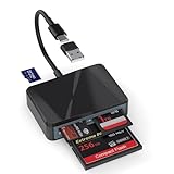SD Kartenleser, 4 in 1 USB C auf SD/TF/CF/MS Kartenleser mit USB auf USB C Adapter Memroy Kartenleser für iPhone 17/16/15 Pro Max iPad Pro MacBook Pro/Air iMac M4/M3/M2 Android Phone/Tablet PC