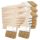 LDXDRU 20 Stück Flächenstreicher Flachpinsel, 70 mm Pinsel Breit, Malerpinsel, Borstenpinsel, Pinsel Holzlasur, Lasurpinsel Holz außen, Flachpinsel, Lackpinsel für Lacke Lasuren Öle Wand-Farben