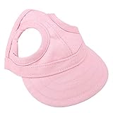Tnfeeon Haustier Baseballmütze, Hund Katze Outdoor Sunbonnet mit Ohrlöchern verstellbaren Streifen Sommer Haustier Eltern-Kind Hut(M-Rosa)