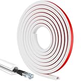 3 Meter Minikabelkanäle Flexibler Kabelkanal Halbrund, Selbstklebend Halbrunde Kabelabdeckung Halbrunde Kabelschacht, Weiß Cable Hider zum Schutz 1 Kabelkanal