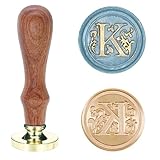 Poemluve Siegelstempel mit Buchstaben A-Z 25mm Vintage Wachs Siegel Stempel Set mit Holzgriff für Geschenke, Verpackung, Grußkarten, Einladungen, DIY (Buchstabe K)