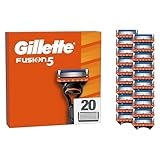 Gillette Fusion5 Rasierklingen, 20 Original Ersatzklingen für Herren mit größerem Gleitstreifen für ein sanftes Gleiten und 5 Klingen für eine unglaublich gründliche und komfortable Rasur