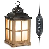 Staymoment Elektrische Duftlampe für Wachs mit Timer: Holz Candle Warmer Tischlampe für ätherische Öle Duftkerze Duftöl Raumduft Wohnung Deko landhausstil