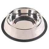 Trixie 24851 Edelstahlnapf, Gummiring, 0,45 l/ø 19 cm, silber