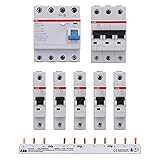 ABB Set 1x FI-Schutzschalter F204A-40/0,03 + 1x Sicherungsautomat S203-B16 + 5x Sicherungsautomat 201-B16 + 1x PS3/12FI Sammelschiene