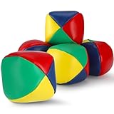 dusaniyali 6er Jonglierbälle Set, 60mm Anfänger Fortgeschrittene Jonglierbälle Weiche Kunstleder Jonglierbälle für Kinder Anfänger