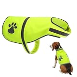 MIRKUZI Warnwesten für Hunde Reflektierende Sicherheitsweste für Hunde, hohe Sichtbarkeit bei Nacht, wasserdicht, leicht, bequem (Größe M)