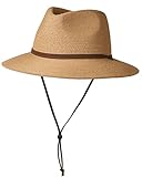 FURTALK Unisex Panamahut Breite Krempe Sommerhut UV-Schutz Sonnenhut mit Kinnriemen Strandhut für Herren und Damen Verstellbare Strohhut