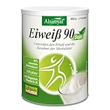 Alsiroyal Eiweiß 90 Soja (300 g) – Sojaprotein-Isolat für Muskelaufbau – mit essentiellen Aminosäuren, BCAAs, Magnesium, Vitamin D3 & B1 – vegan - laktose-, fruktose- & zuckerfrei – fettarm