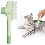 Cxqbsmy Katzenhaarbürste, Katzenbürste Langhaar und Katzenbürste Kurzhaar, Hundebürste Kurzhaar, Katzenkamm mit Einem Knopf, Katzenhaarbürste zum Entfernen von Losem Fell und Massage