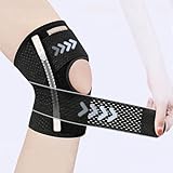 FSFLOYOM Kniebandage Meniskus für Damen und Herren, kniebandage meniskus, Knieschmerzlinderung, Kniebandage verstellbare Arthritis, Laufen, Meniskusriss, Wandern, Sport (M)