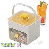 Eiswürfelform | Eiswürfelbehälter mit Griff und Deckel | Küchenzubehör Typ Presse doppelte Dicke für Getränke Kaffee Tee Whisky Cocktails Outdoor Camping Versammlung