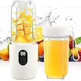 BIZOI Portabler Elektrischer Saftpresse, Mini-mixer mit Led-display, 500ml Portable Blender Mixer, Mini Standmixer, für Fitnessstudio, Büro, Camping, Die Zubereitung von Milchshakes, Säften, Smoothies